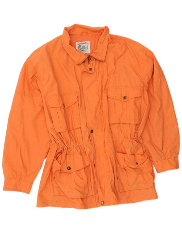 St John's Bay Mens Utility Jacket UK 44 2XL Orange Polyester