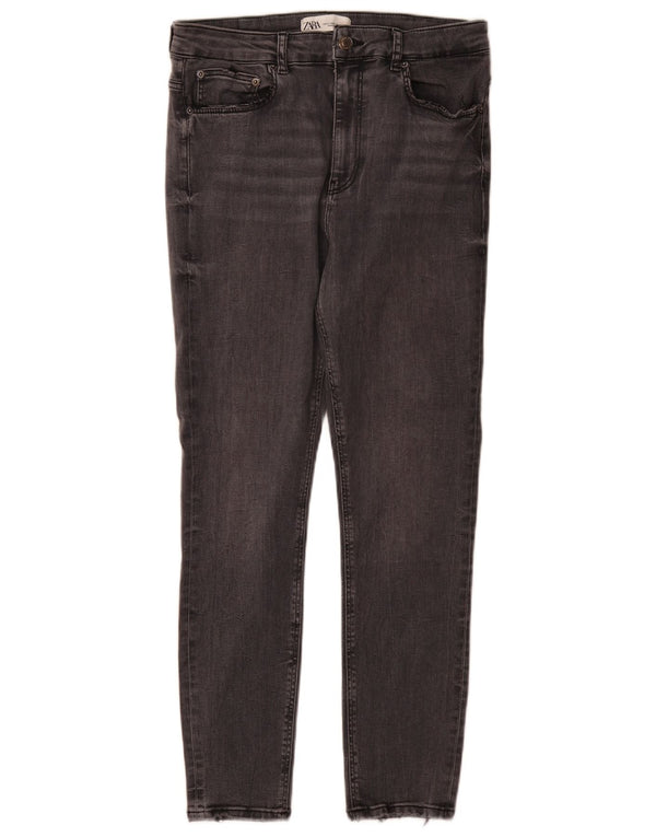 Zara Γυναικείο Ψηλόμεσο Skinny Jeans EU 42 Large W32 L27 Grey