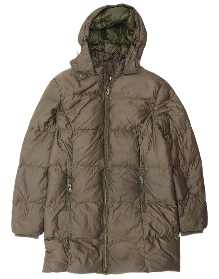 Jack Wills Γυναικείο παλτό με κουκούλα UK 14 Large Khaki Polyester