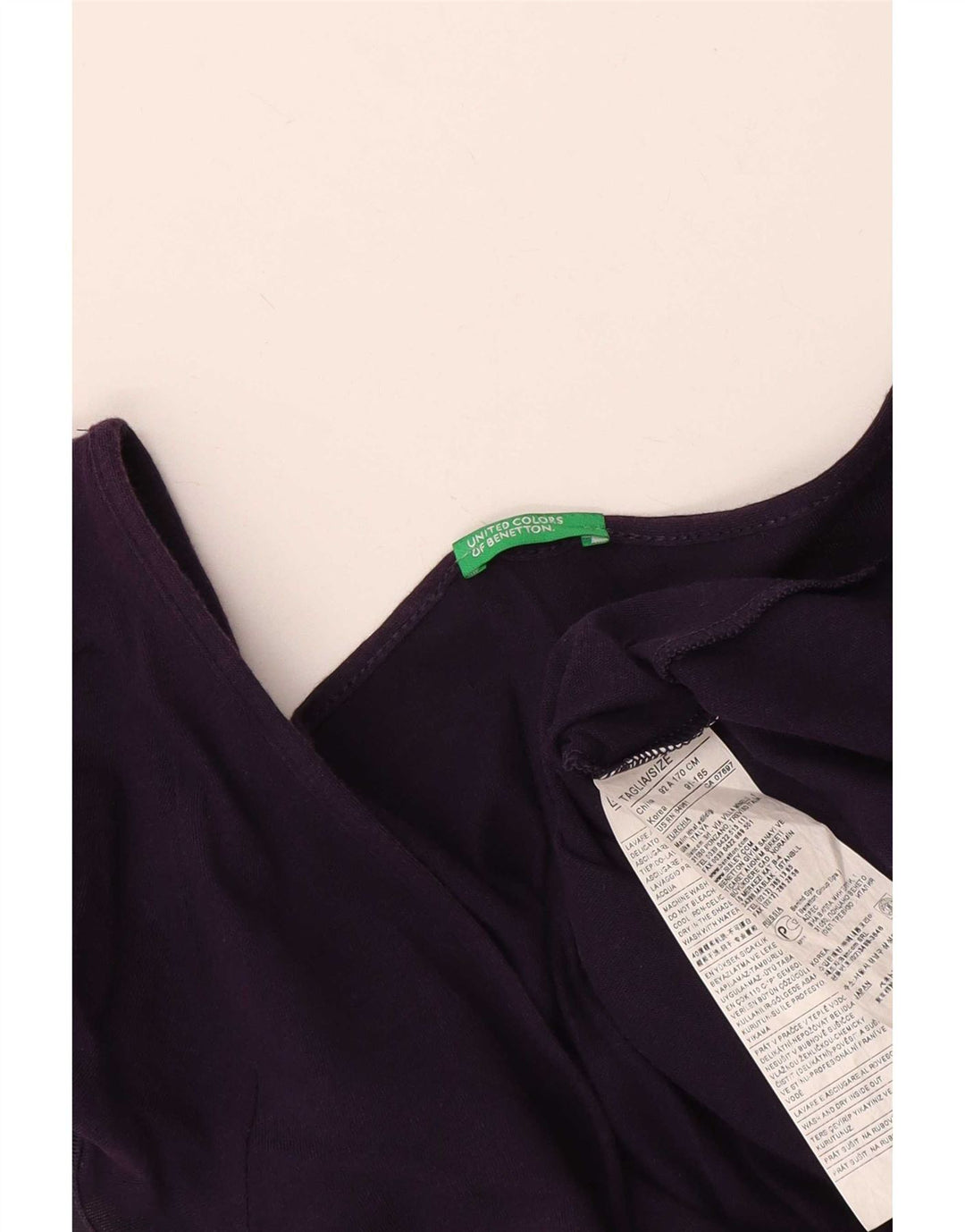 Benetton Γυναικεία Μπλούζα Τοπ UK 14 Large Purple Cotton