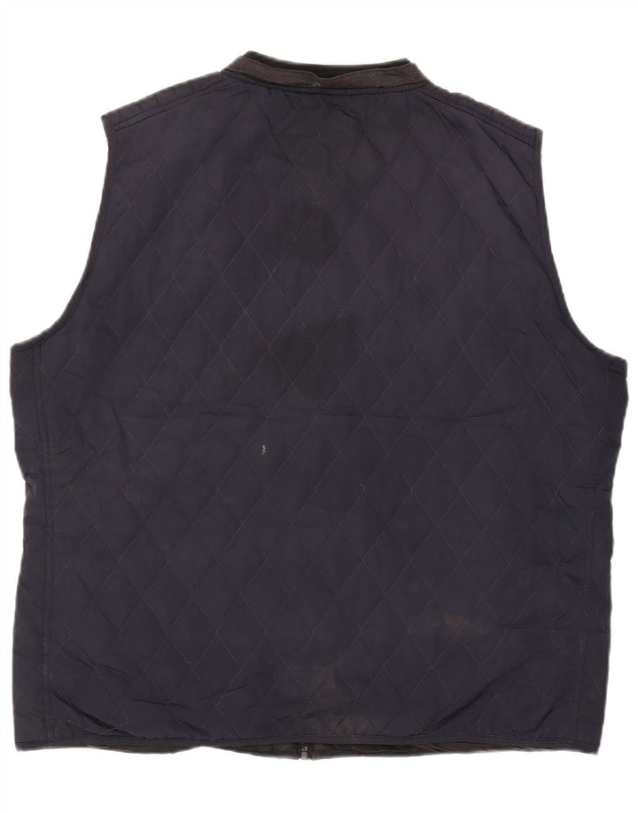Zara Ανδρικά καπιτονέ Gilet UK 44 2XL Navy Blue Polyester