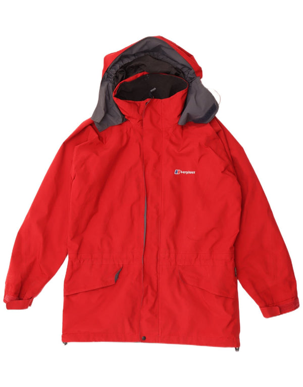 Ανδρικό μπουφάν βροχής με κουκούλα Berghaus UK 38 Medium Red Polyester