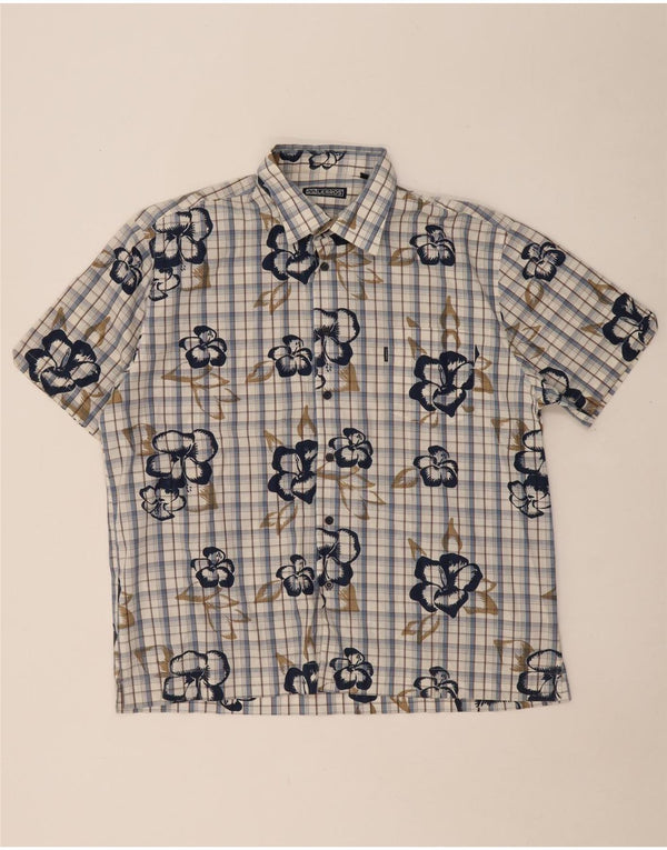 Ανδρικό κοντομάνικο πουκάμισο LERROS XL Μπλε βαμβακερό