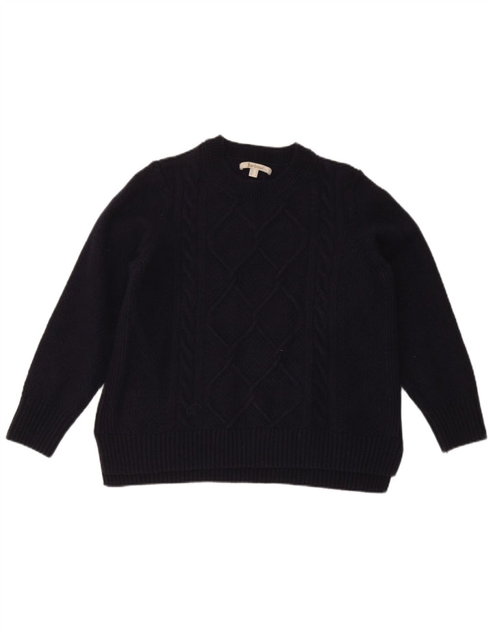 Γυναικείο πουλόβερ Barbour Crew Neck Jumper UK 14 Large Navy Blue Wool