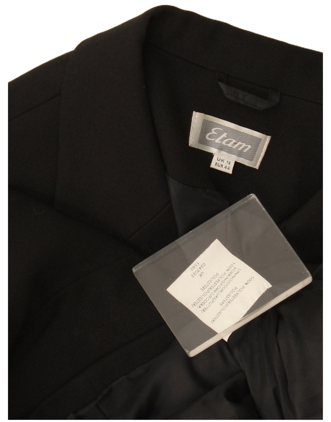 Etam Γυναικείο μπουφάν blazer UK 16 μεγάλου μαύρου πολυεστέρα