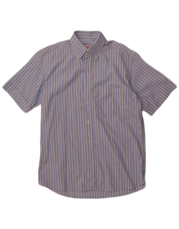 Ανδρικό κοντομάνικο πουκάμισο Carrel μέγεθος 40 15 1/2 Μεσαίο μπλε ριγέ βαμβακερό