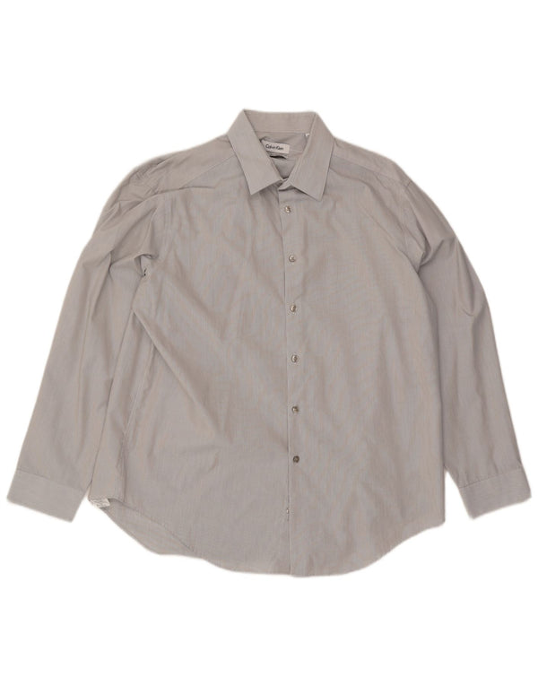 Ανδρικό πουκάμισο Calvin Klein Slim Fit Size 17 XL Grey Pinstripe
