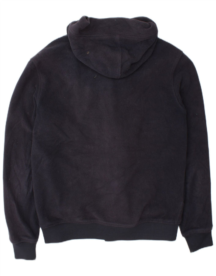Zara γυναικείο μπουφάν με κουκούλα Duffle Fleece UK 14 Medium Navy Blue Polyester