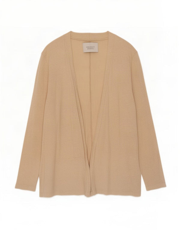 Zara Γυναικεία ανοιχτή ζακέτα UK 14 Large Beige Λευκά είδη
