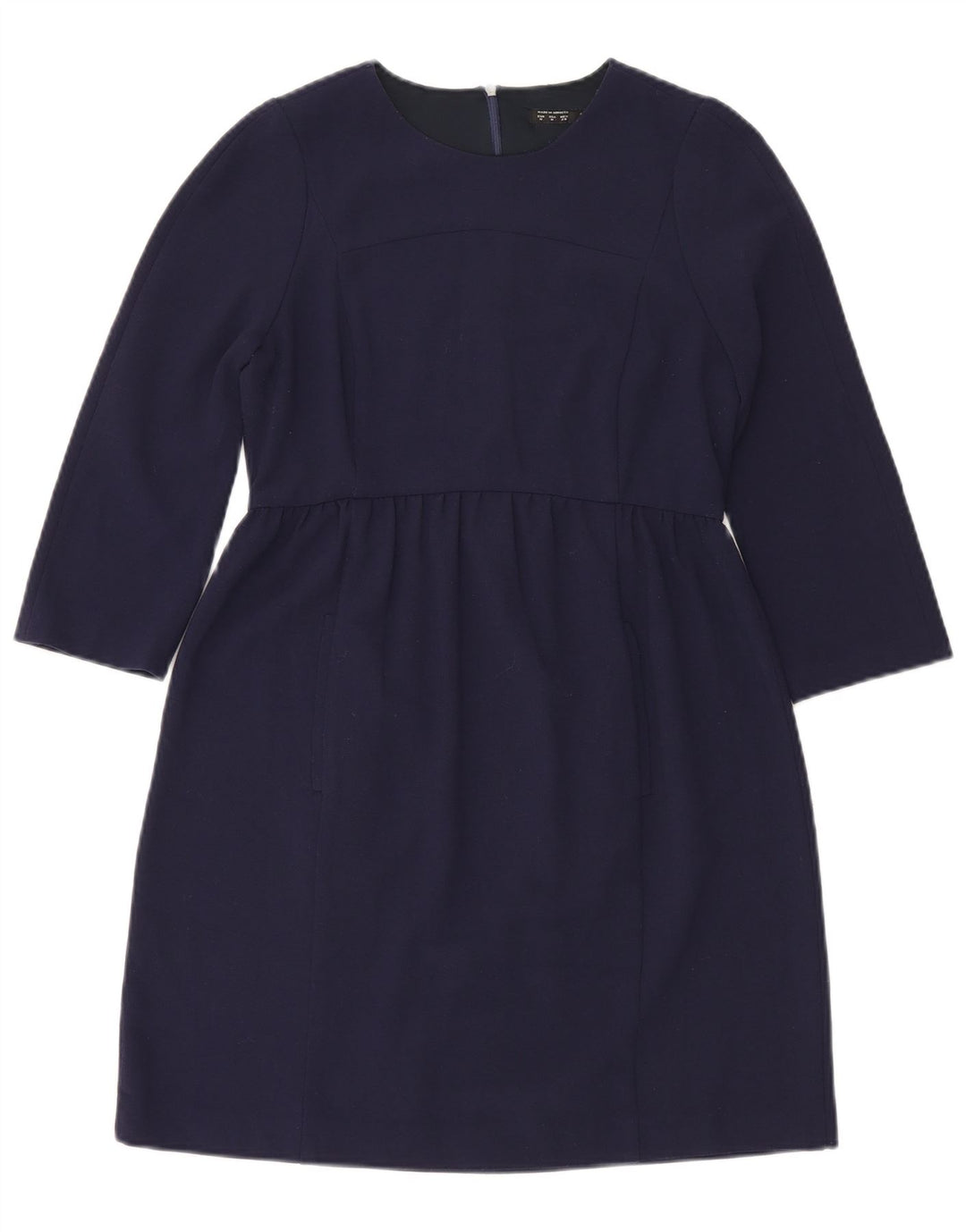 Zara Γυναικείο φόρεμα 3/4 μανίκι Βασικό UK 12 Medium Navy Blue