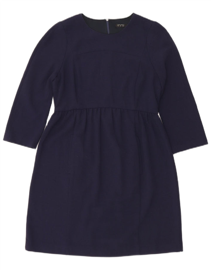 Zara Γυναικείο φόρεμα 3/4 μανίκι Βασικό UK 12 Medium Navy Blue