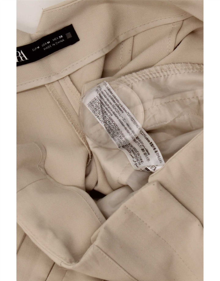 Zara Γυναικείο κοστούμι κωνικό παντελόνι Medium W28 L26 Off White Polyester
