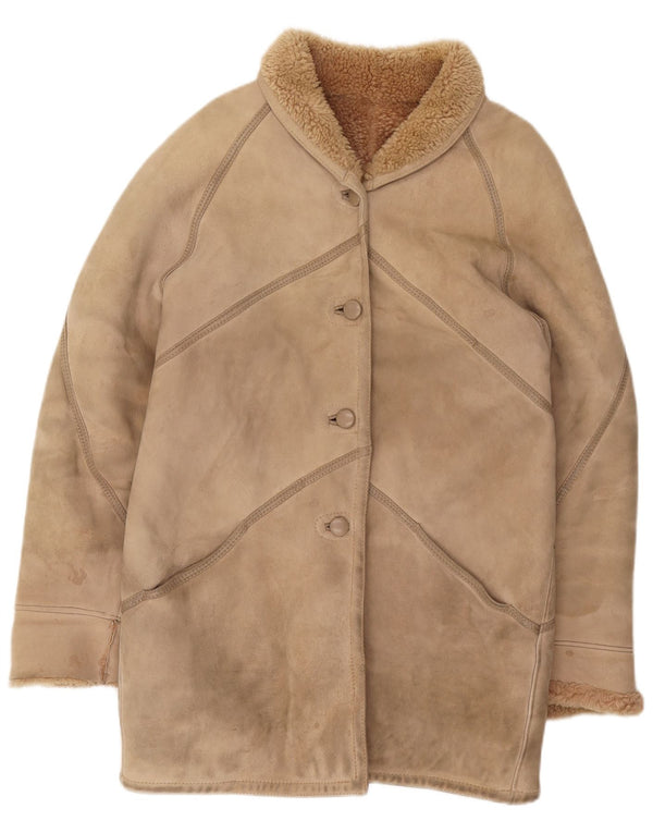Vintage Γυναικείο Shearling Jacket IT 46 Large Beige Shearling