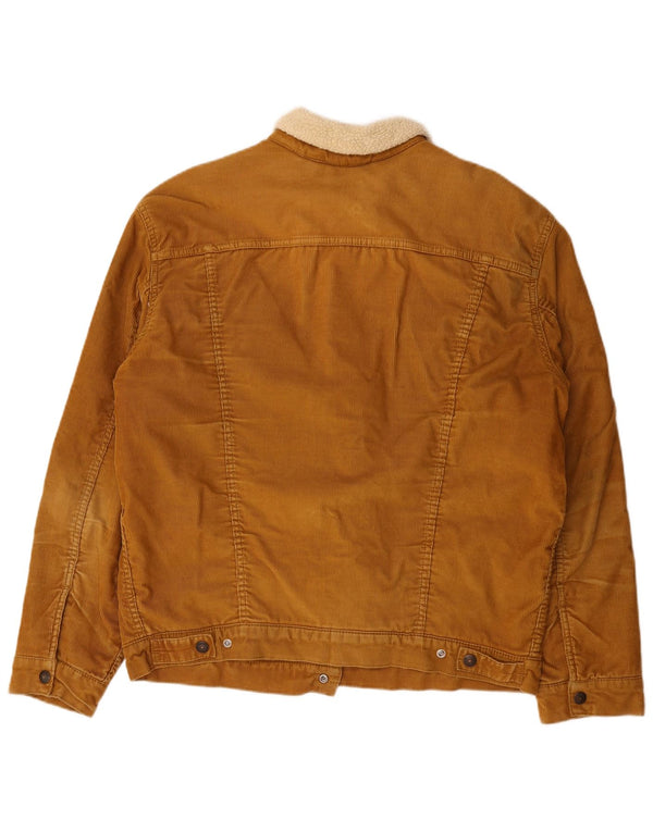 Levi's Mens Sherpa Corduroy Jacket UK 42 XL Καφέ Βαμβακερό