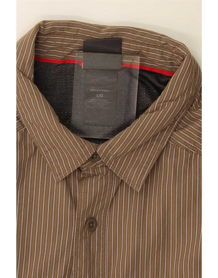 Ανδρικό πουκάμισο North Face με μεγάλο νάιλον καφέ pinstripe