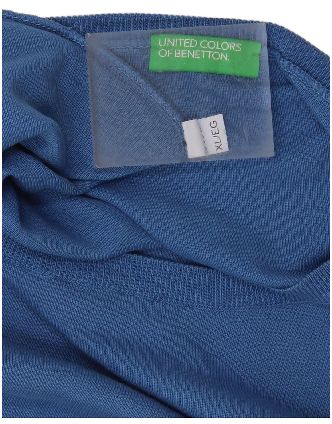 BENETTON Ανδρικό πουλόβερ με λαιμόκοψη XL μπλε