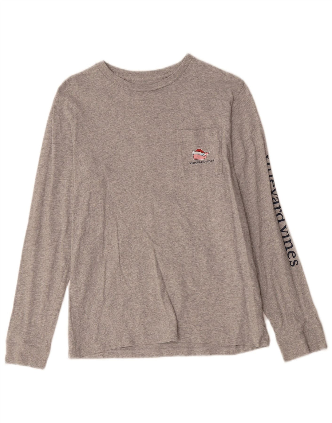 VINEYARD VINES Γυναικείο γραφικό τοπ μακρυμάνικο UK 14 Large Grey Flecked