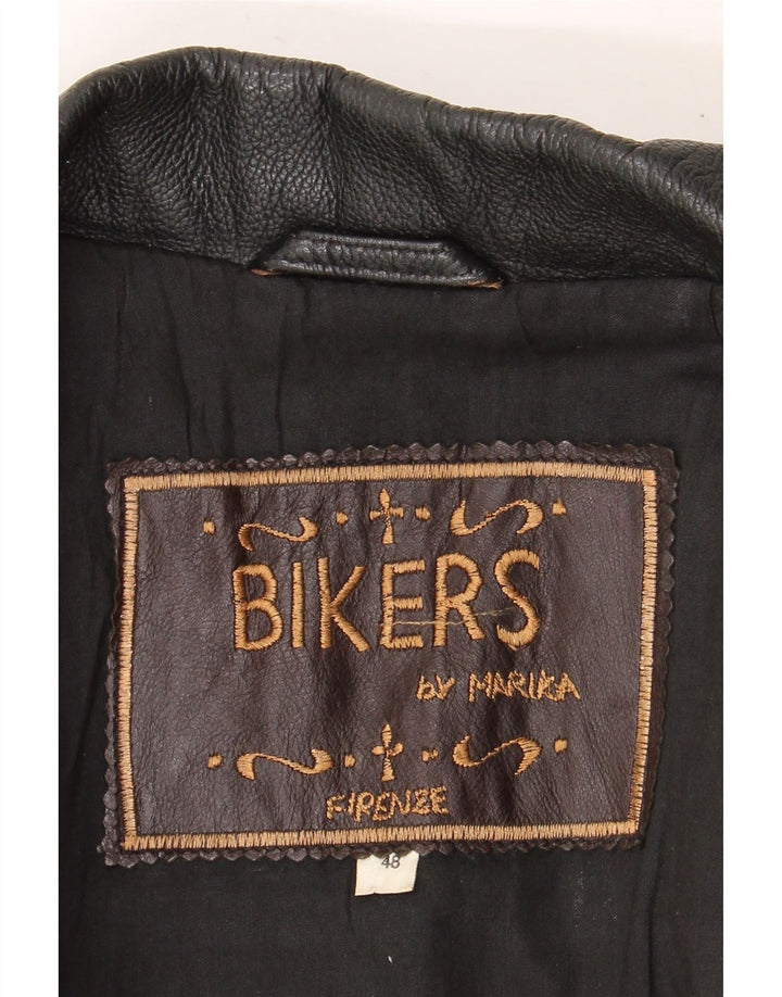 Marika Ανδρικό Δερμάτινο Μπουφάν Biker IT 48 Δερμάτινο Μεσαίο Καφέ