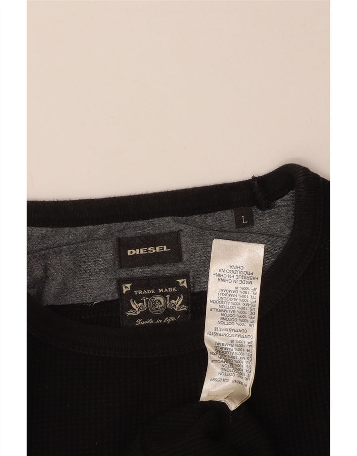 Ανδρικό φούτερ DIESEL Jumper μεγάλο μαύρο βαμβακερό