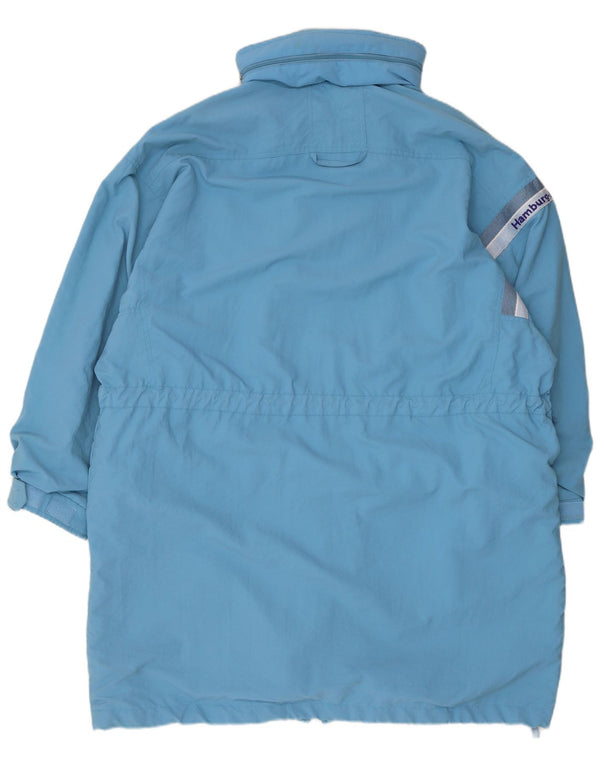 Γυναικείο Tactel Hooded Oversized Windbreaker Coat UK 10 Small Blue Polyamide