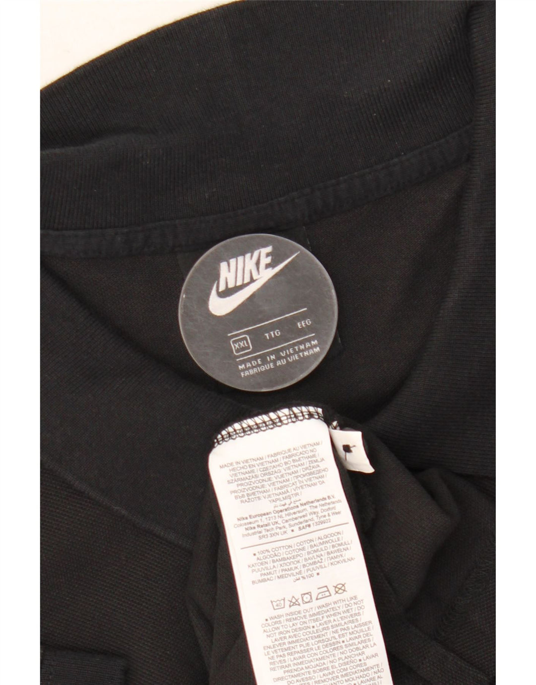 Ανδρικό μπλουζάκι πόλο Nike 2XL μαύρο βαμβακερό