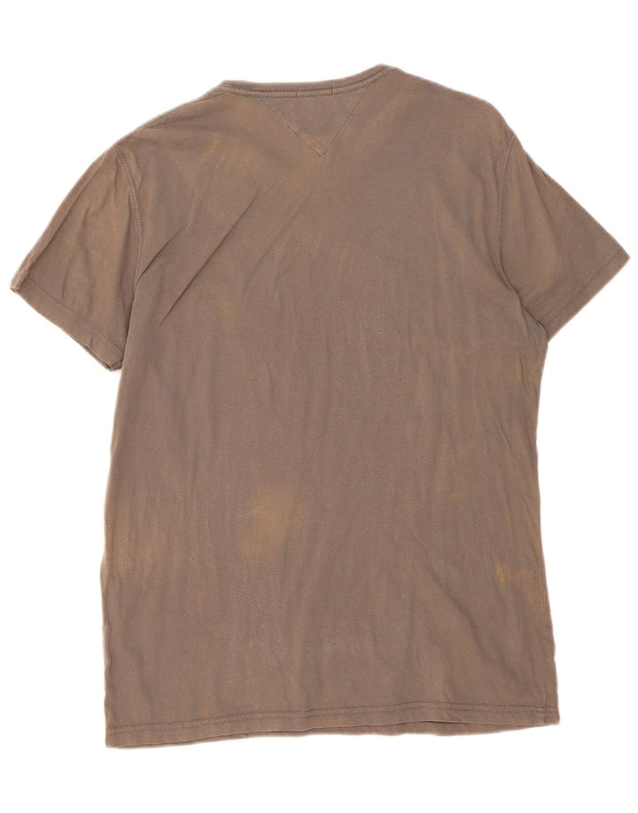 TOMMY HILFIGER Mens Graphic T-Shirt Top Large Grey