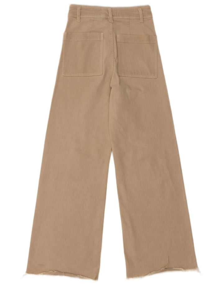 ZARA Womens The Marine ψηλόμεσο φαρδύ τζιν EU 34 2XS W24 L29 Beige