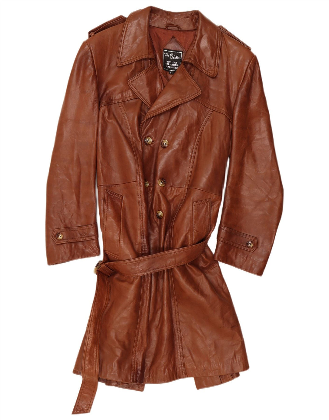 Vintage Ανδρικό Διπλό Στρατιωτικό Παλτό UK 36 Μικρό Καφέ