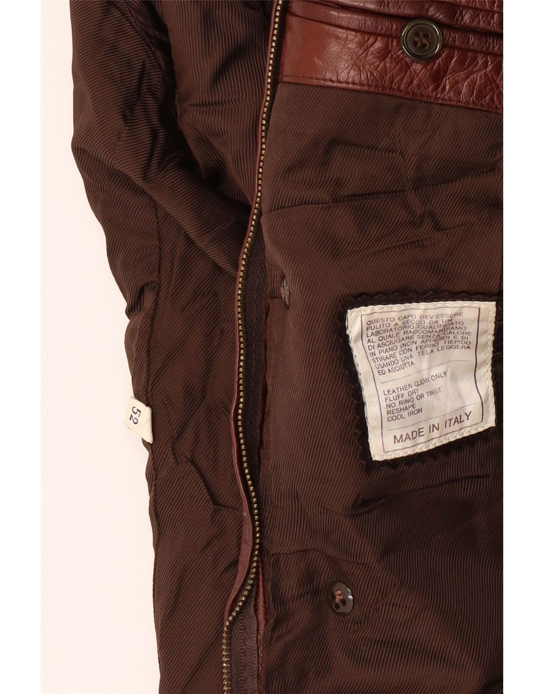 VINTAGE Γυναικείο Δερμάτινο Παλτό IT 52 2XL Καφέ Δερμάτινο