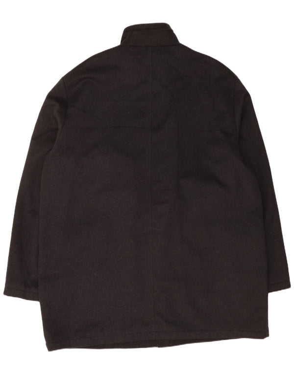 PIERRE CARDIN Mens Overcoat IT 60 5XL Black Wool
