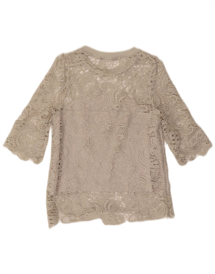 Zara Γυναικεία Μπλούζα Τοπ UK 10 Small Grey Floral