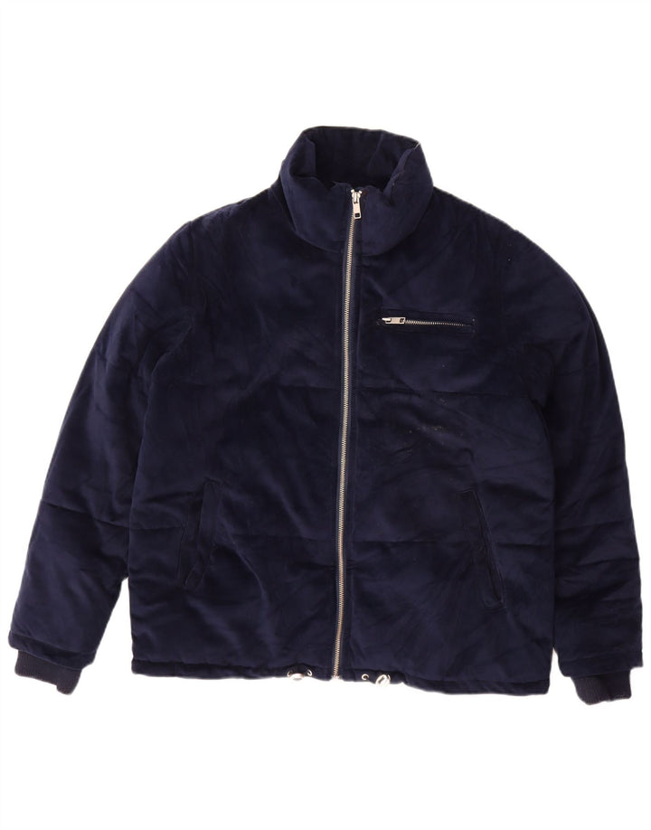 Marks & Spencer Γυναικείο βελούδινο μπουφάν UK 10 Small Navy Blue