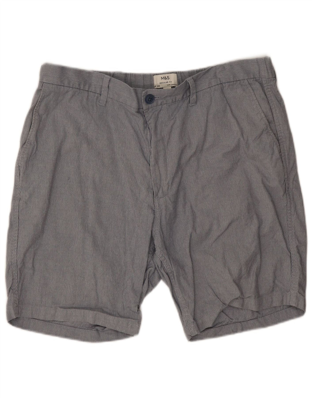 MARKS & SPENCER Ανδρικό σορτς Chino με κανονική εφαρμογή W38 XL Γκρι πολυεστέρας