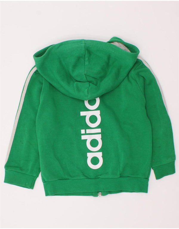 Γραφικό πουλόβερ Adidas Baby Boys με κουκούλα 18-24 μηνών πράσινο βαμβακερό
