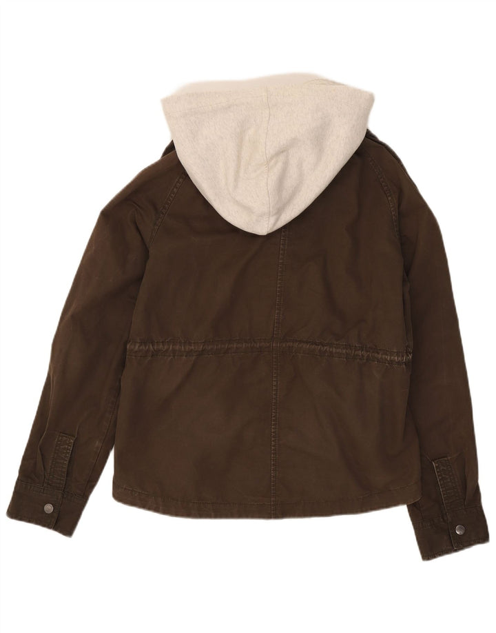 Superdry γυναικείο μπουφάν με κουκούλα UK 14 μεσαίο χακί βαμβακερό χρώμα