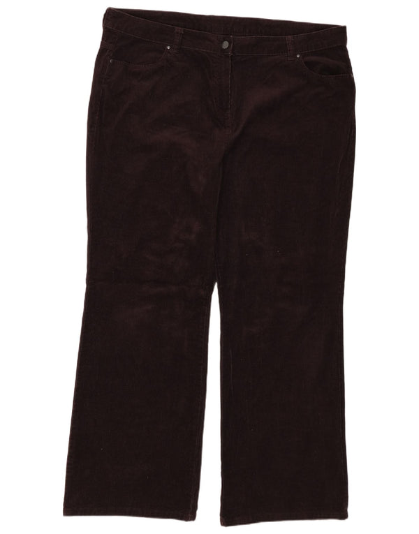 Marks & Spencer Γυναικείο ίσιο κοτλέ παντελόνι UK 22 3XL W42 L31 καφέ