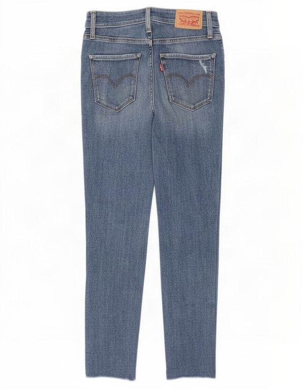 Levi's Womens 721 Distressed Skinny Jeans W27 L26 Blue Cotton