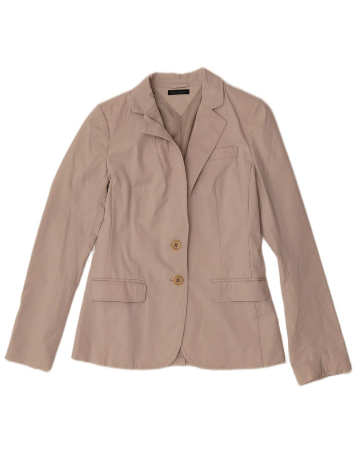 Tommy Hilfiger Γυναικείο μπλέιζερ με 2 κουμπιά UK 8 Small Off White Βαμβακερό