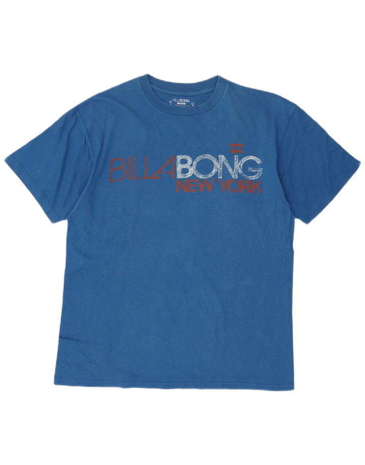 BILLABONG Ανδρικό γραφικό T-Shirt Top μεγάλο μπλε βαμβακερό