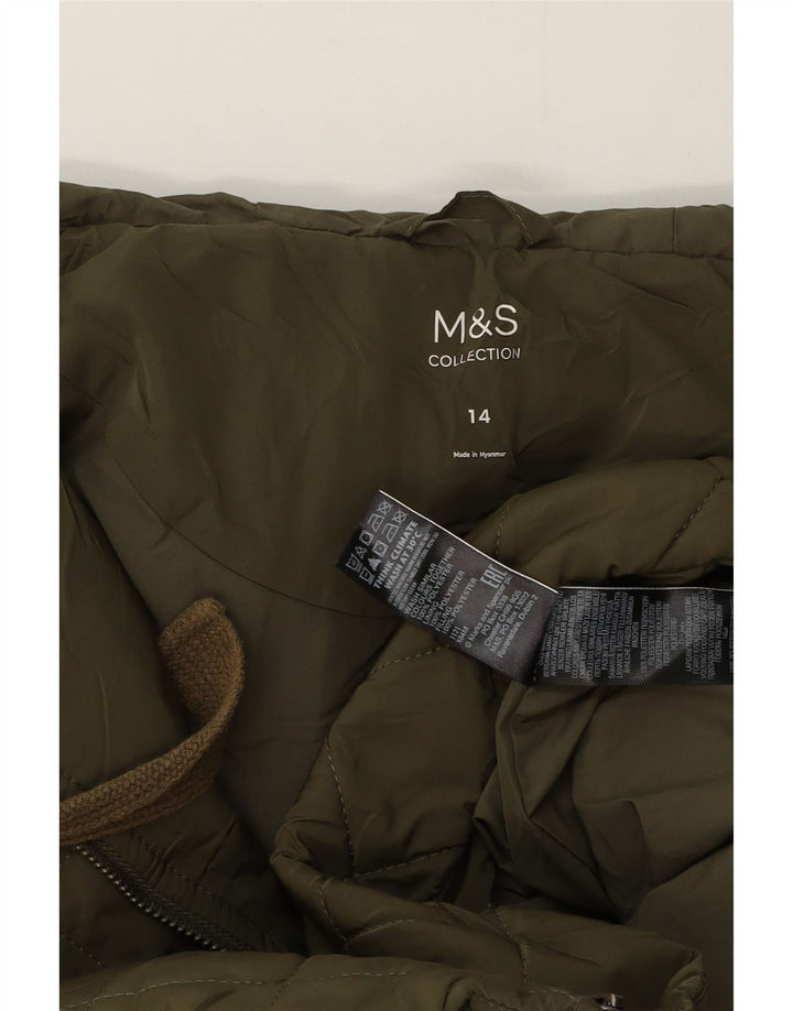 Marks & Spencer Γυναικείο Πανωφόρι με Καπιτονέ με κουκούλα UK 14 Μεγάλο Πράσινο