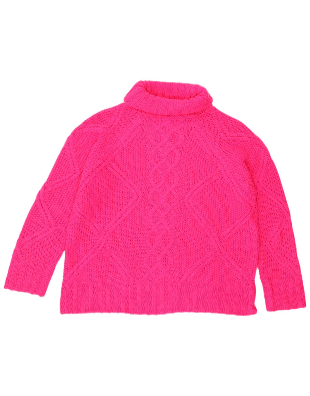 Oasis Γυναικείο πουλόβερ με ρολό λαιμόκοψη UK 10 Small Pink Acrylic