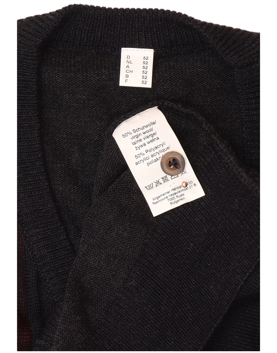 Ανδρικό Αμάνικο Ζακέτα VINTAGE IT 52 Large Grey Argyle/Diamond