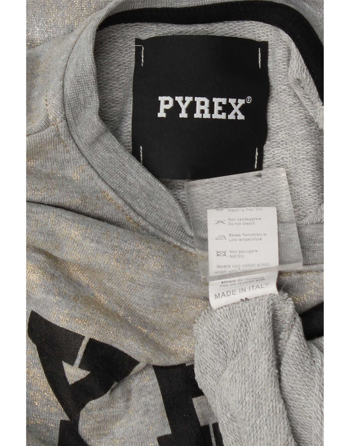 Pyrex Γυναικεία φούτερ με γραφικά Crop Jumper UK 14 Medium Grey Tie Dye