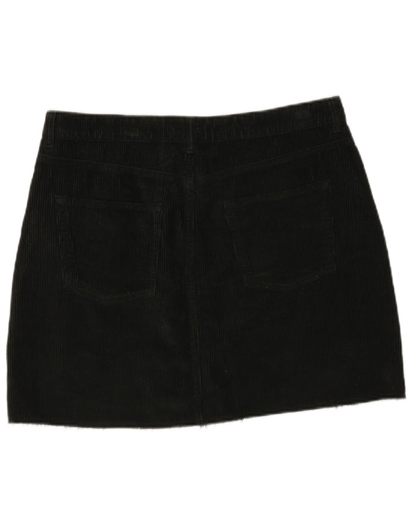 Topshop Γυναικεία Χαμηλή Φούστα Κοτλέ UK 16 Μεγάλη W35 Χακί Βαμβακερή