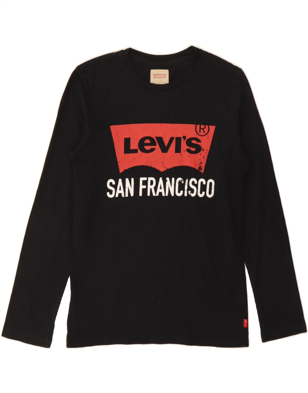 LEVI'S Boys Graphic Top Long Sleeve 13-14 Years Black Vintage Levi's and Second-Hand Levi's from Messina Hembry 