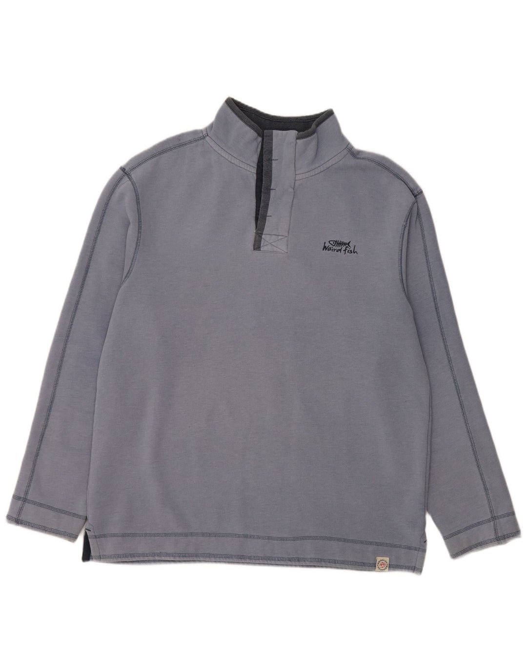 Ανδρικό φούτερ με φερμουάρ WEIRD FISH, Μπλε βαμβακερό