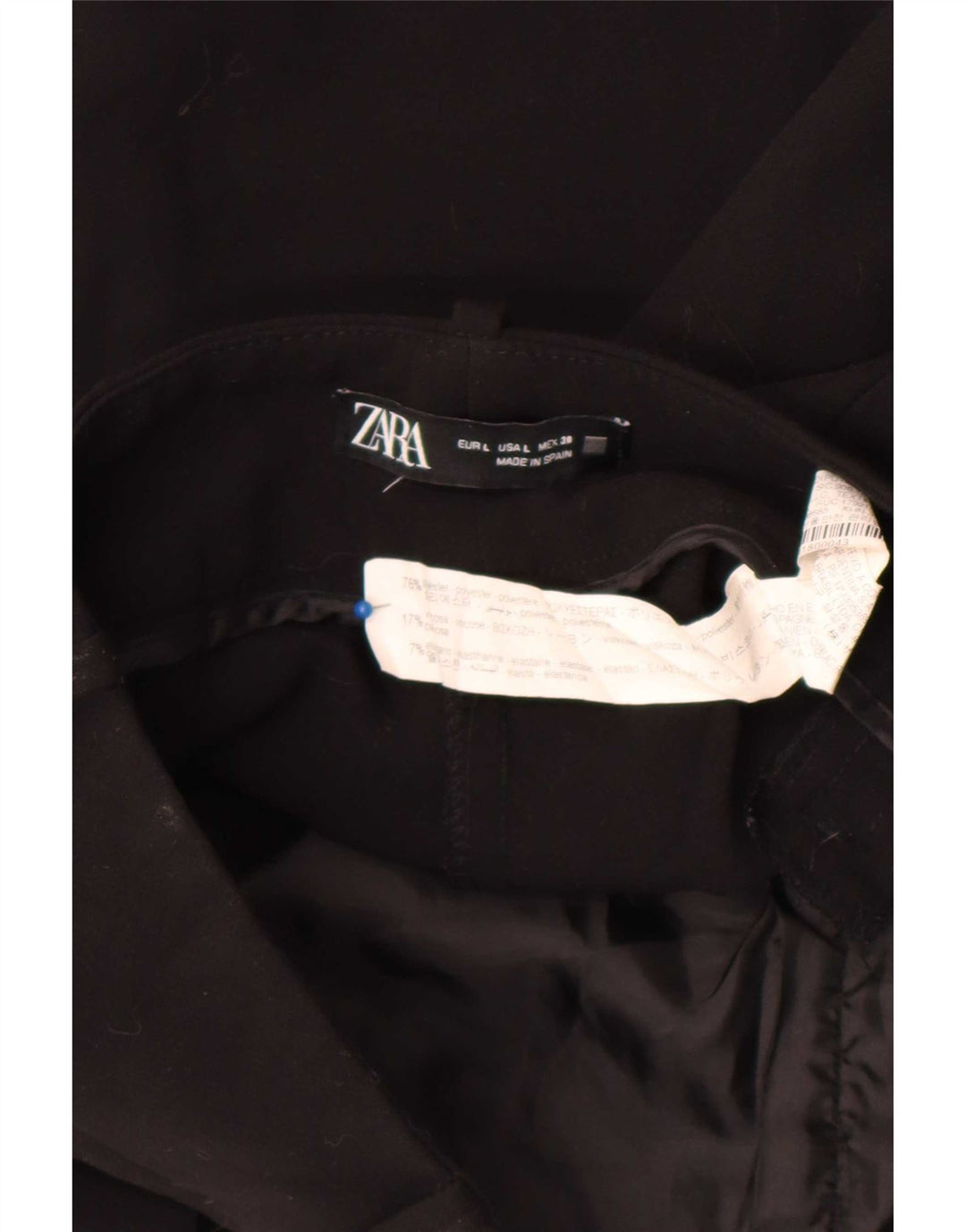 Zara Γυναικείο κωνικό παντελόνι Chino μεγάλο W30 L26 μαύρο πολυεστέρα