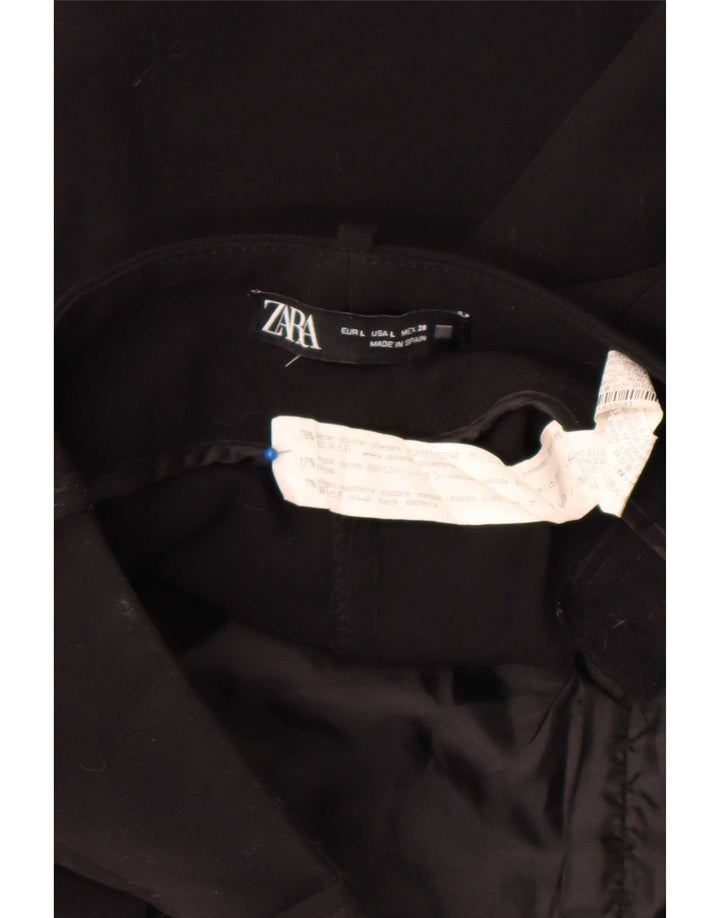Zara Γυναικείο κωνικό παντελόνι Chino μεγάλο W30 L26 μαύρο πολυεστέρα