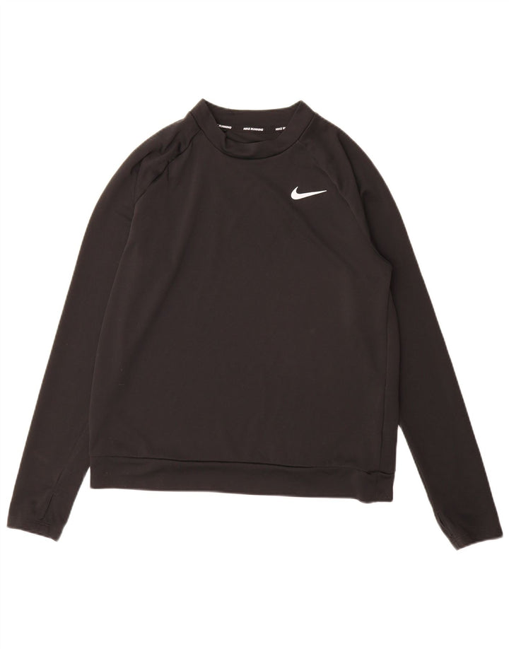 Ανδρικό τοπ Nike Dri Fit Μακρυμάνικο μικρό μαύρο πολυεστέρα