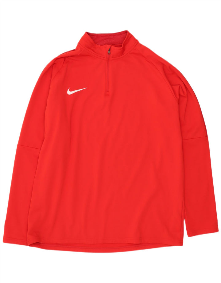 Ανδρική φόρμα πουλόβερ με φερμουάρ Nike Dri Fit Top XL Red Polyester